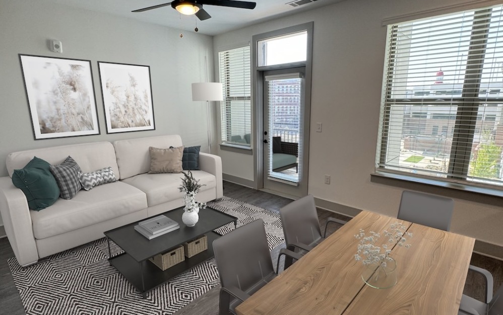 A1 - Studio floorplan layout with 1 bathroom and 558 - 615 square feet (Living Room
)