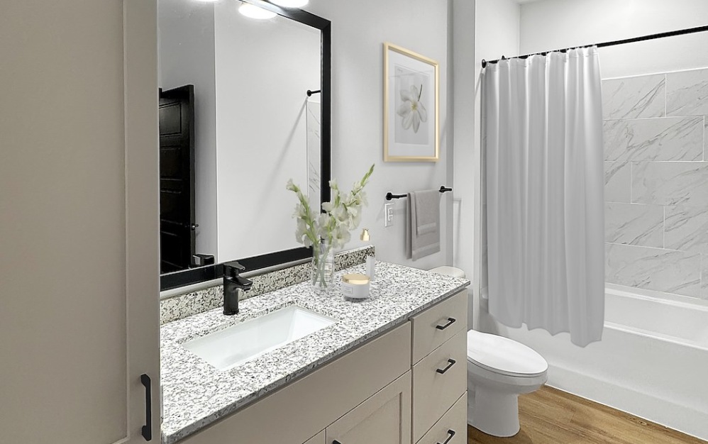 A5 - 1 bedroom floorplan layout with 1 bathroom and 813 square feet (Bathroom
)