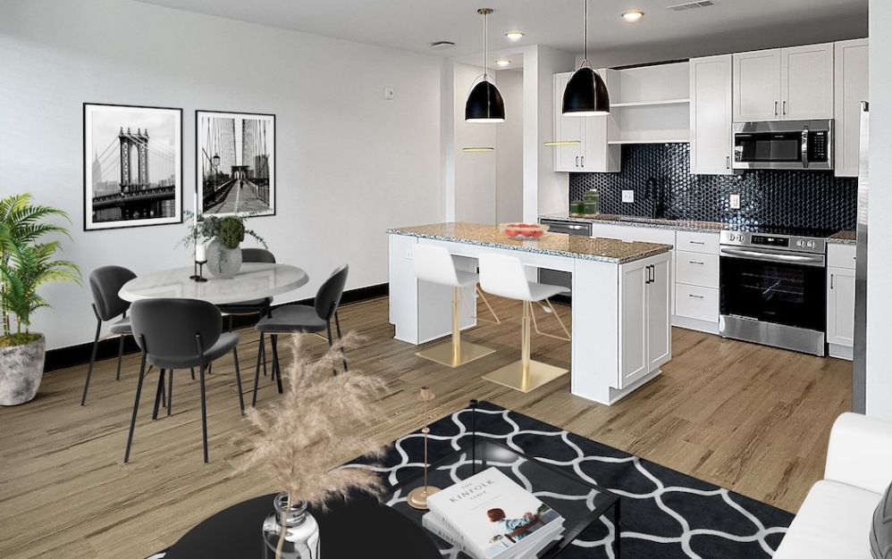 A5 - 1 bedroom floorplan layout with 1 bathroom and 813 square feet (Living Room
)