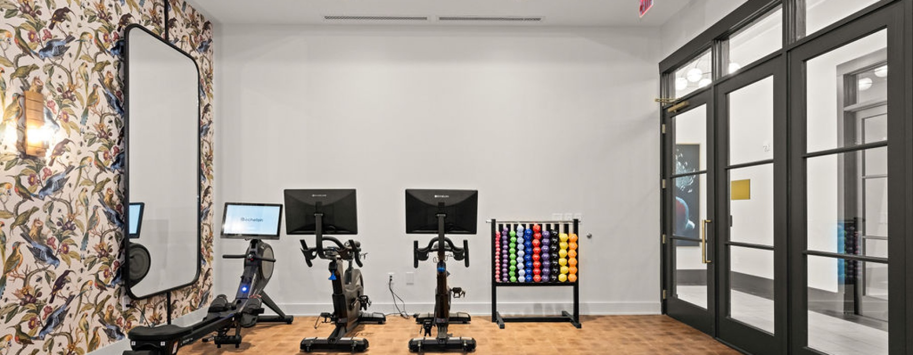 Room with bikes and workout equipment 